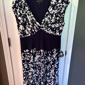 Jones New York navy and White Floral Maxi Dress